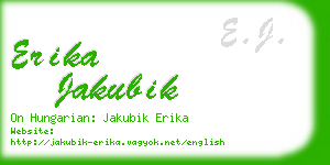 erika jakubik business card